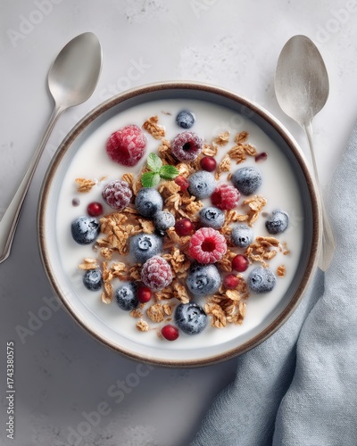 muesli with blueberries