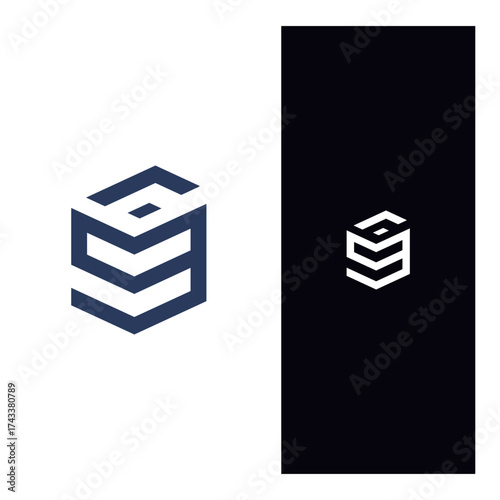 GO Monogram logo minimalist cube G and O geometric