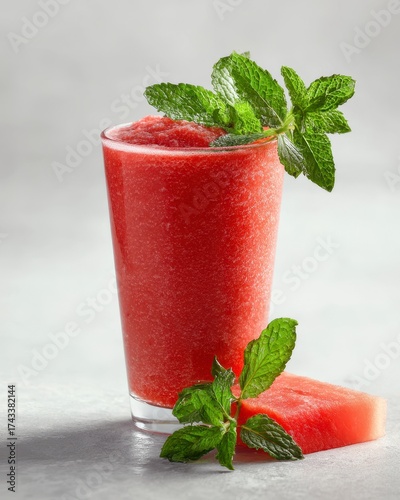 strawberry smoothie with mint