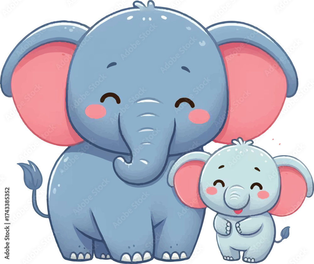 Fototapeta premium Elephants Family