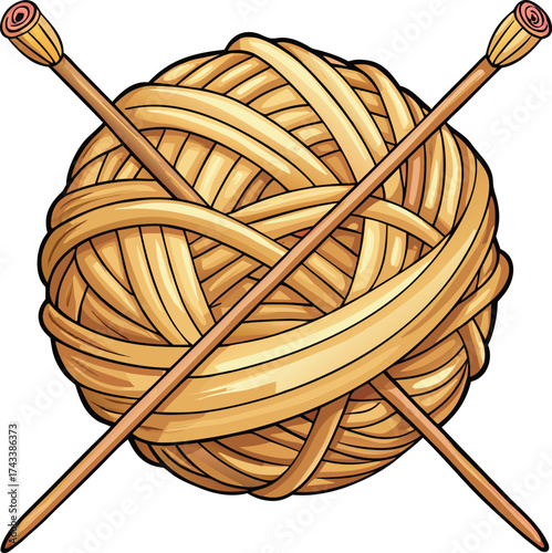 New Year Creative Expression textured yarn ball with bamboo needles for sustainable crafting goals