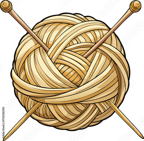 New Year Creative Expression neutral yarn bundle with knitting tools for mindful crafting practice