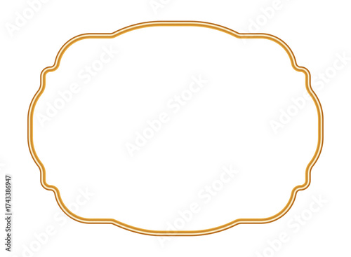 Wallpaper Mural Golden luxury 3d frame, ornamental border. Realistic shiny oriental window, stamp, magic portal, arabesque frame, seal. Indian decorative element. Vector illustration for certificate, stamp, vignette Torontodigital.ca