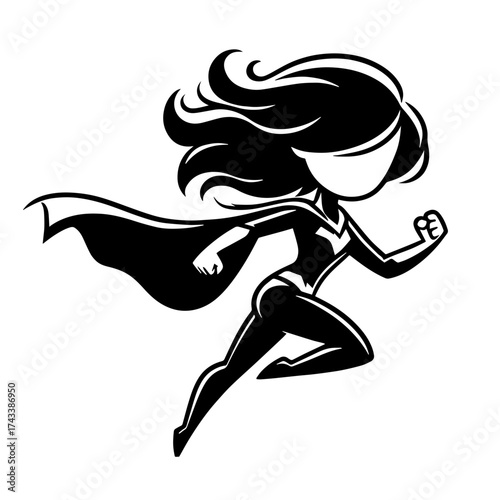 Wallpaper Mural silhouette of a female superhero in motion Torontodigital.ca