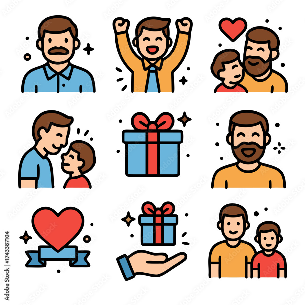 Obraz premium father's day icon designs