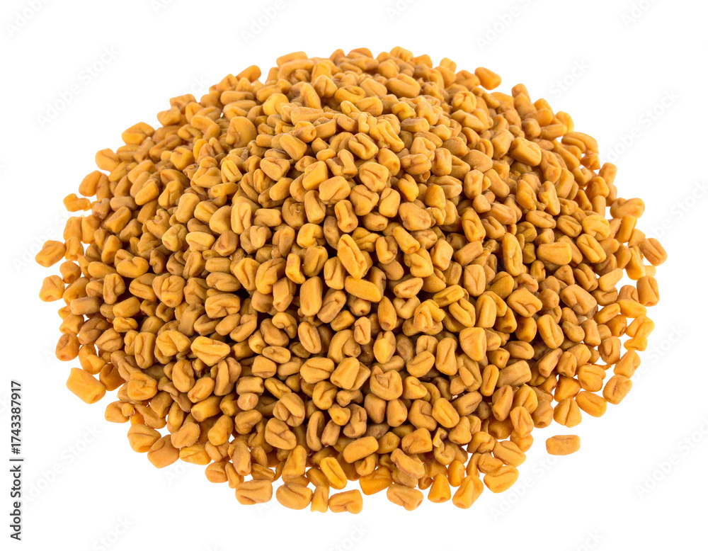 Fototapeta premium Dried Fenugreek Seeds Isolated on White Background