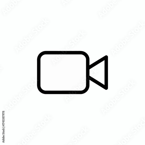 Simple outline icon of a video camera for digital media and content creation