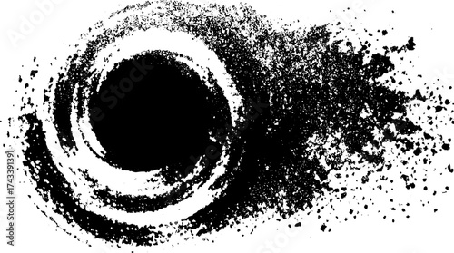 Swirl texture in black and white. This artistic splash pattern creates a dynamic abstract background, presented as a modern vector illustration set.