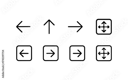 Arrow icon set. Colored arrow symbols. Arrow of different types. Arrow isolated vector graphic elements.	