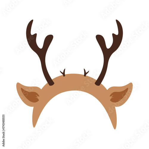 Cartoon Reindeer Antler Headband Illustration
