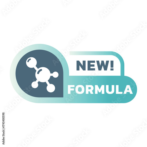 New formula vector label. Sticker for cosmetics or drugs and medical treatment.
