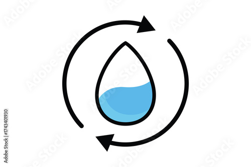Refill icon. lineal icon style. icon related to zero waste. water elements vector illustration