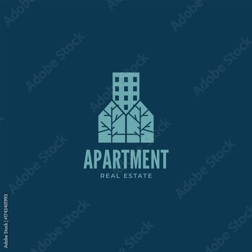 A green building logo concept, eco building vector