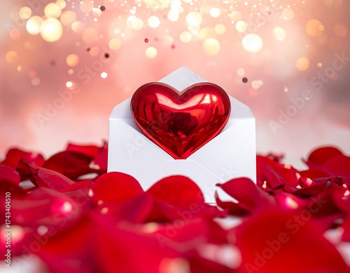 Romantic letter with heart
