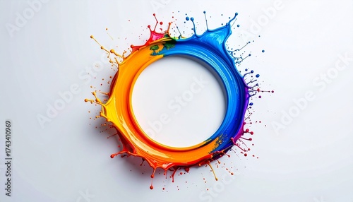 red paint splash frame