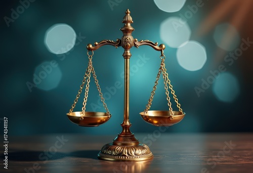 Golden balance scales