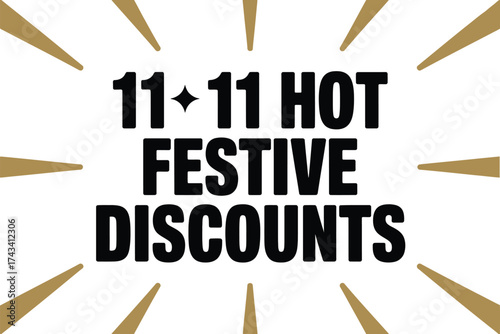 Exciting festive discounts announced with bold typography and celebratory rays