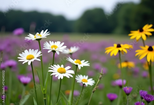 Daisies in a field of flowers