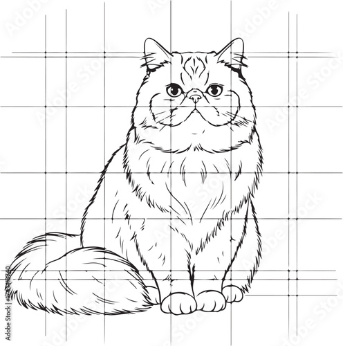 cute Persian cat, cutie, cat, vector, icon, illustration