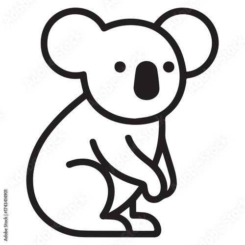koala icon or logo symbol line vector illustration 