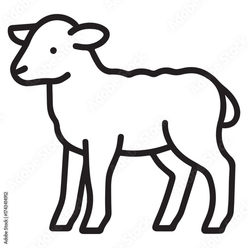 lamb icon or logo symbol line vector illustration 