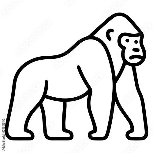 gorilla icon or logo symbol line vector illustration 