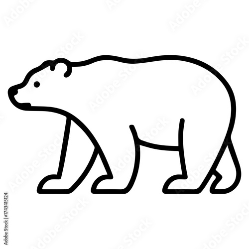 grizzly bear icon or logo symbol line vector illustration 