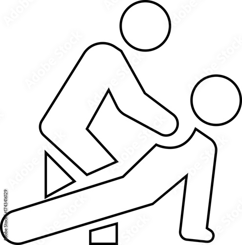 Physical Therapy Icon, Rehabilitation, Exercise, Massage, Recovery, Muscle Strength, Fitness, Health, Medical Treatment, and Wellness Care Symbols in Modern Vector Style, used for web page mobile