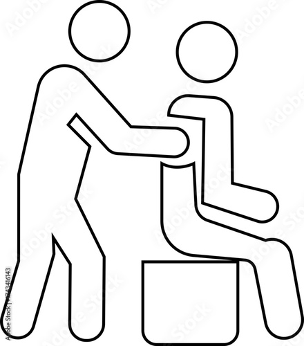 Physical Therapy Icon, Rehabilitation, Exercise, Massage, Recovery, Muscle Strength, Fitness, Health, Medical Treatment, and Wellness Care Symbols in Modern Vector Style, used for web page mobile