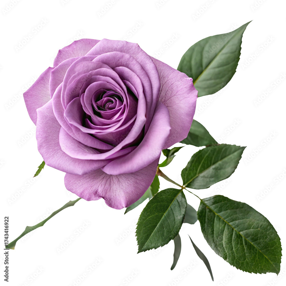 Fototapeta premium purple rose isolated on white background