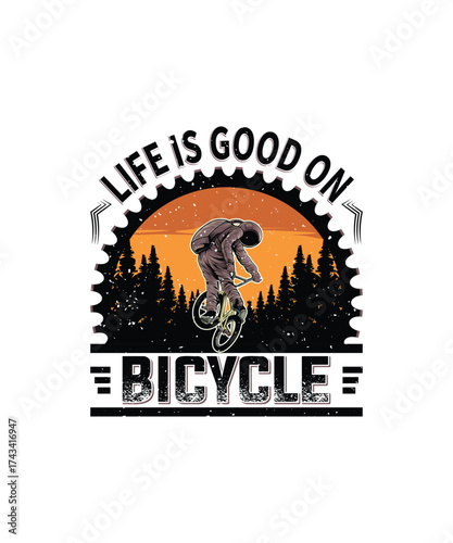 Astronaut Cycling T-shirt Design