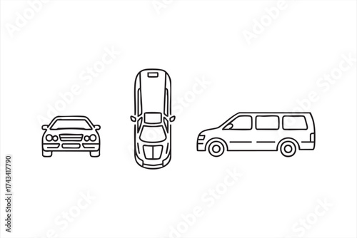 Automotive concept vector design for logistics, delivery, and fleet management visuals