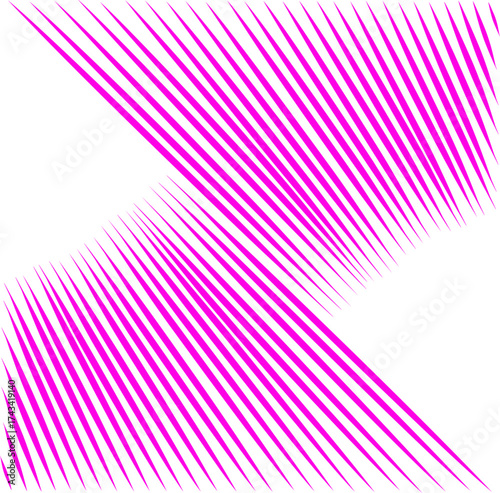 Abstract pink line art forming a dynamic geometric twist on a white background. Modern optical illusion pattern perfect for posters, prints, and digital design.
