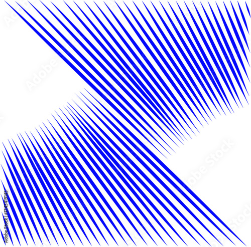 Abstract blue line art forming a dynamic geometric twist on a white background. Modern optical illusion pattern perfect for posters, prints, and digital design.
