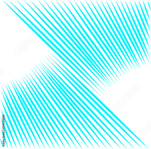 Abstract blue line art forming a dynamic geometric twist on a white background. Modern optical illusion pattern perfect for posters, prints, and digital design.
