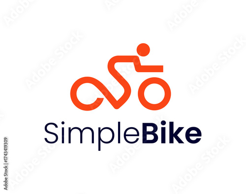 Simple Bike Logo Modern Cyclist Silhouette Vector Design