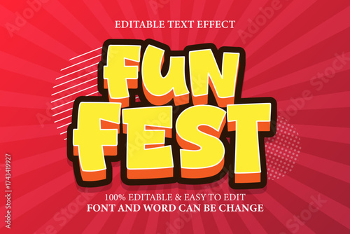 Fun fest editable text effect event template text