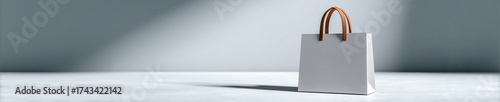 Stylish shopping bag on a table ready for sale during a seasonal promotion