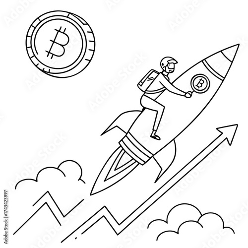 crypto rocket in space