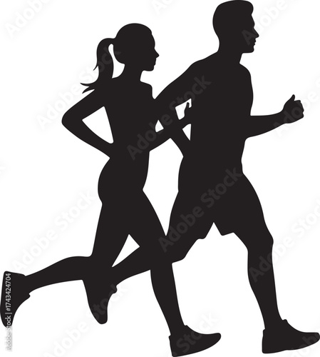 Couple running together for fitness and wellness