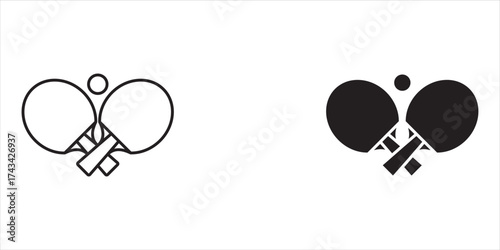 Ping pong icon vector, table tennis symbol. Simple, flat design for web or mobile app