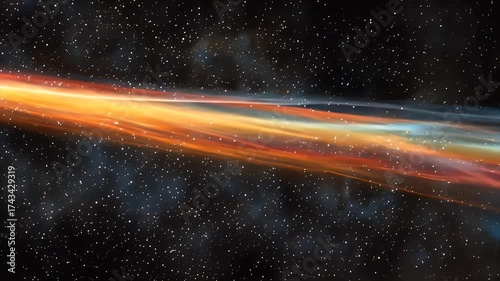 Vibrant Cosmic Motion of a Colorful Light Stream in the Depths of Space