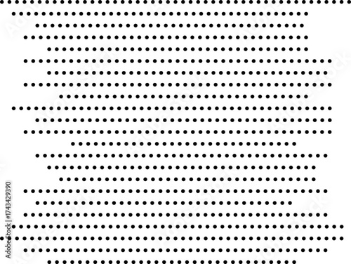 Black dot pattern forming a geometric wave illusion on a white background. Modern abstract halftone design ideal for digital art, posters, and graphic projects.
