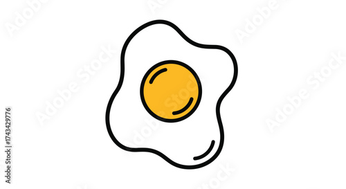 A delicious sunny side up fried egg with a golden yellow yolk cooked to perfection for breakfast or brunch.