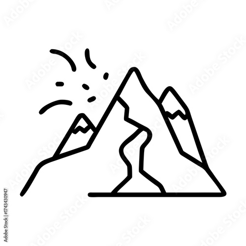 Winter themed avalanche icon transparent background
