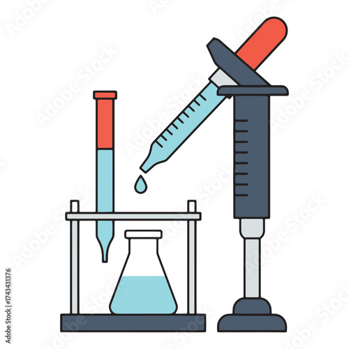 Laboratory Elements Vector — Chemistry, Biology, Science Equipment, and Research Icons Illustration