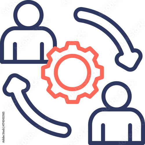 Organizational Change line color icon