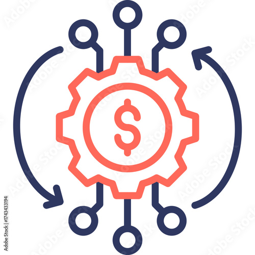 Business Transformation line color icon