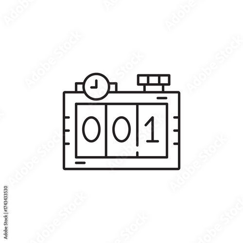Hand tally counter icon, Tally click counter thin line and pixel Symbol Outline icon Editable Stroke
