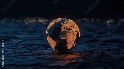 Glowing Earth Sphere with Abstract Background Effects